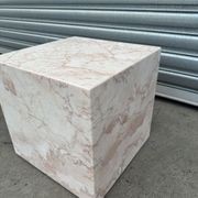 Cube Side Table - Rose Cream Marble | Natural Stone Co. gallery detail image