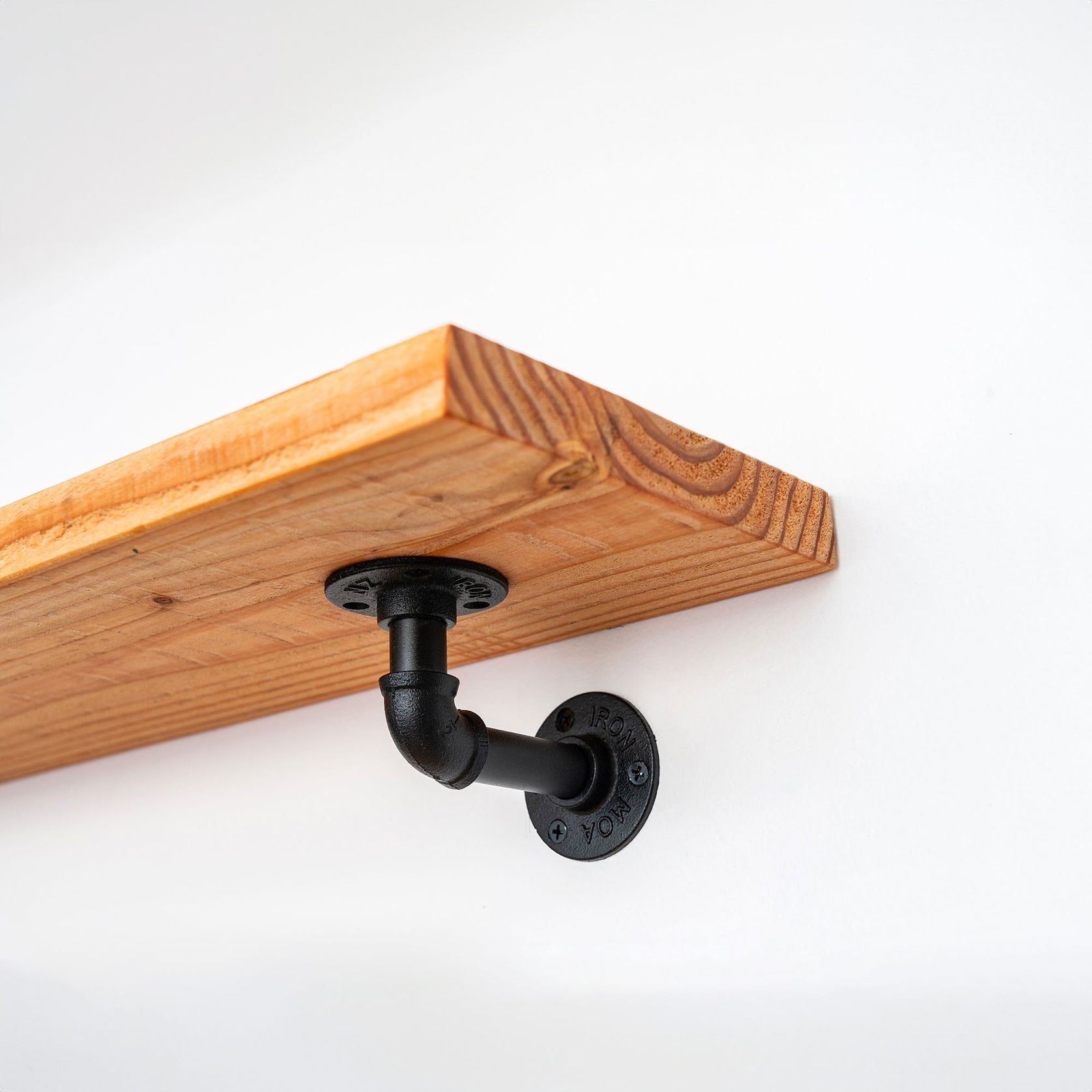 Rustic Pipe Bracket Shelf 80cm gallery detail image