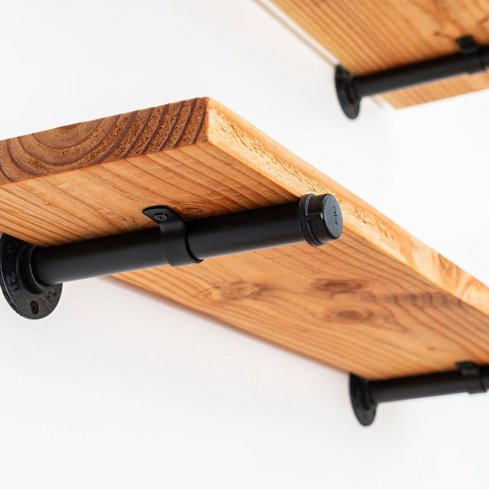 Rustic Industrial Pipe Shelf 60cm gallery detail image