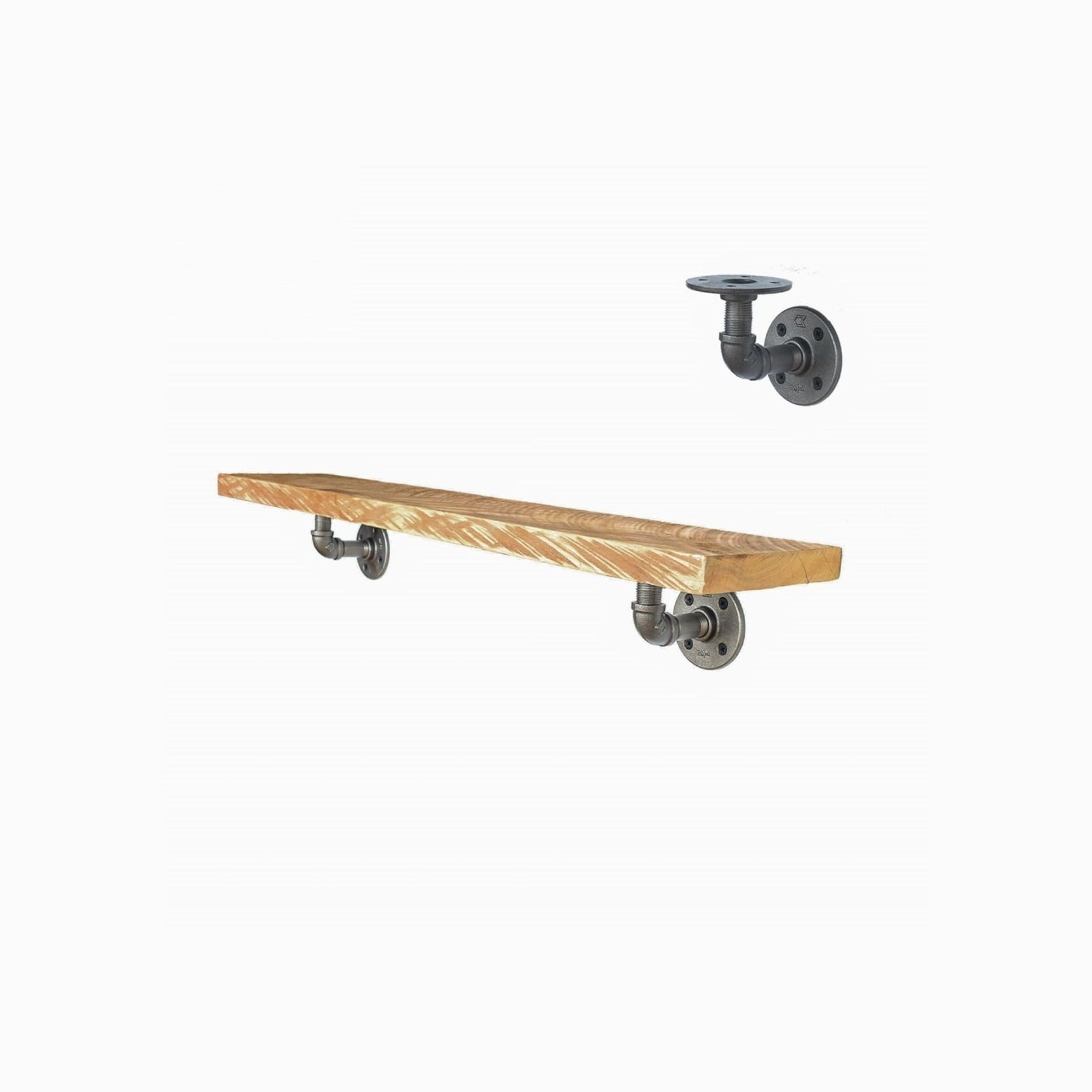 Macrocarpa Pipe Bracket Shelf 20cm gallery detail image