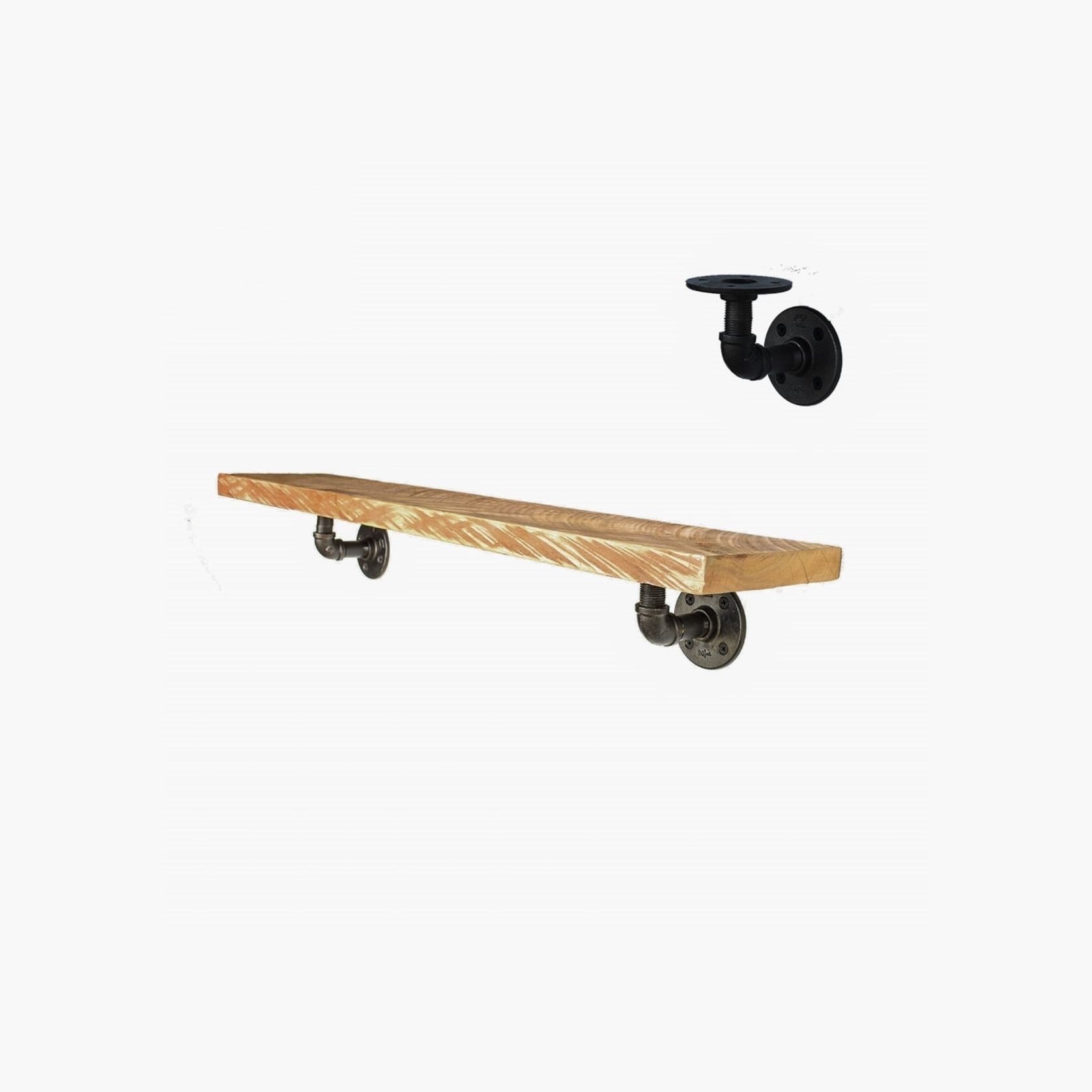 Macrocarpa Pipe Bracket Shelf 15cm gallery detail image