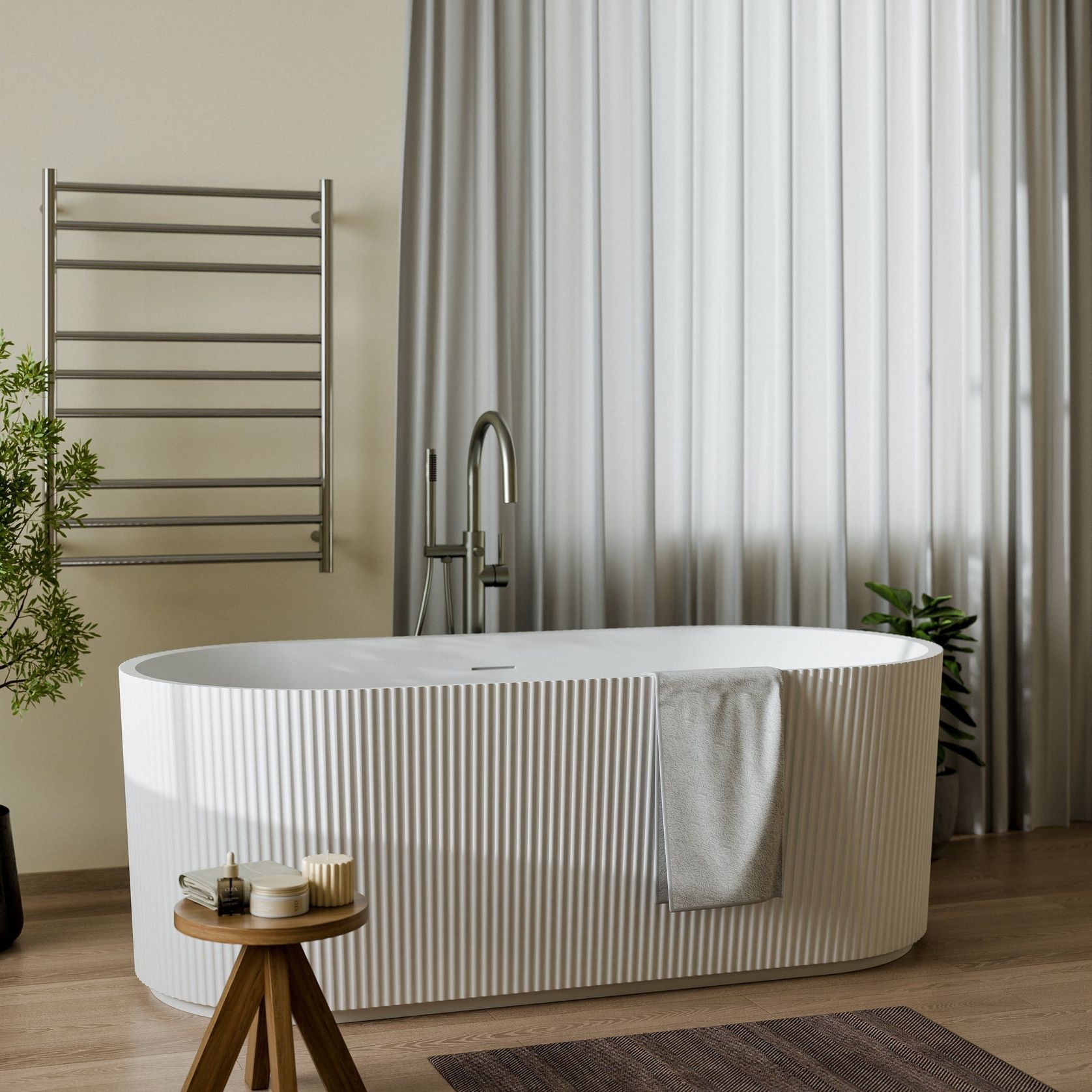 Nature Floorstanding Bath Filler with Hand Spray gallery detail image