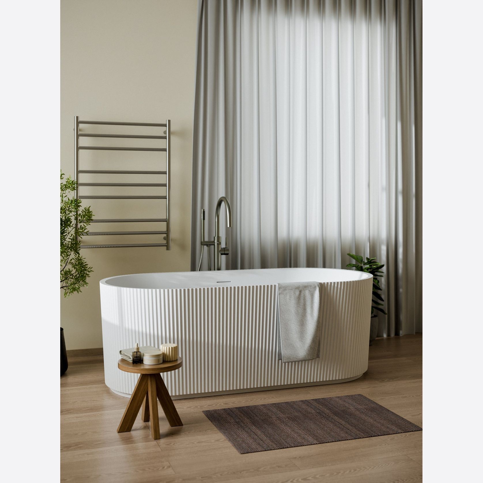 Nature Floorstanding Bath Filler with Hand Spray gallery detail image
