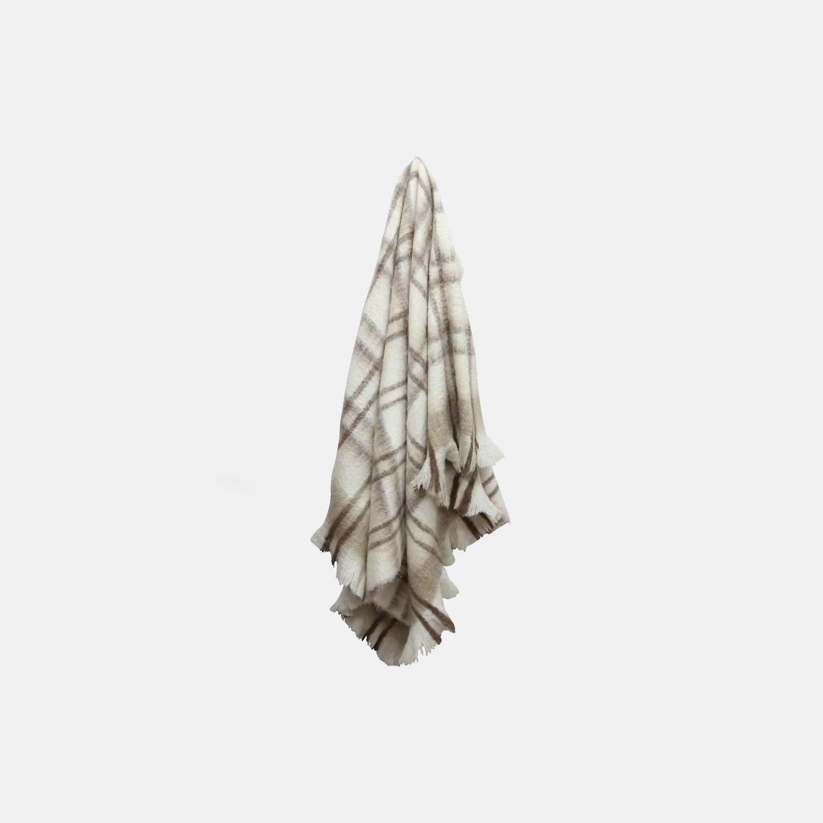 Plaid Taupe Throw gallery detail image
