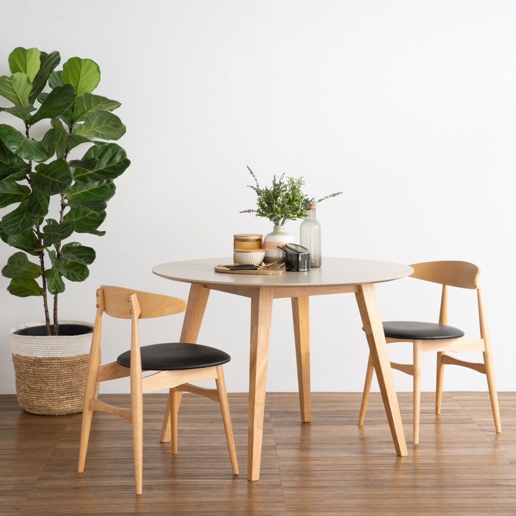 TELYN Dining Chair - Oak + Black gallery detail image