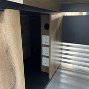 PHOENIX Sit & Stand Electric Lift Executive Desk with Right Return 1.8M - Warm Oak & Black gallery detail image