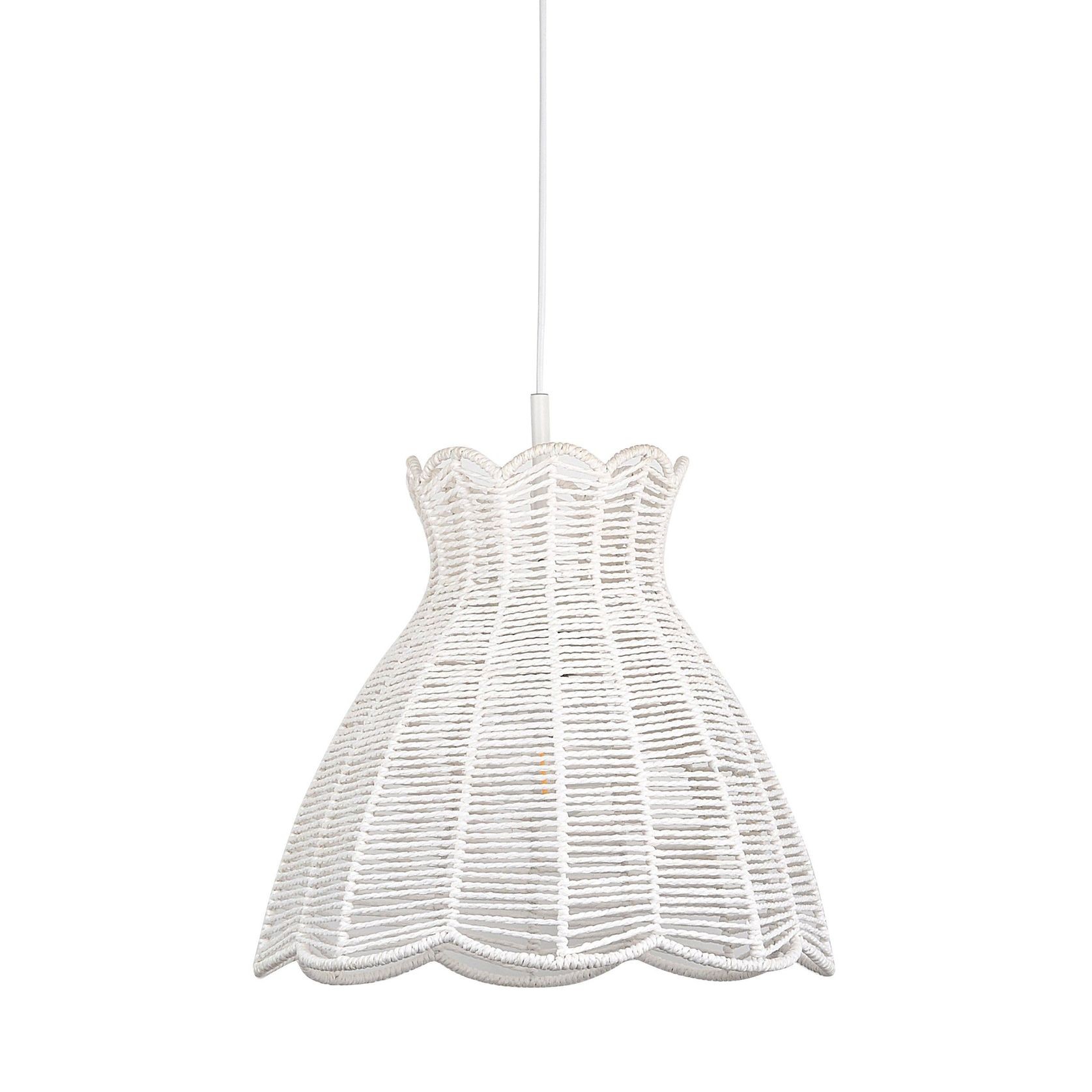 Pollyanna | Scallop Rope Pendant Light - White gallery detail image
