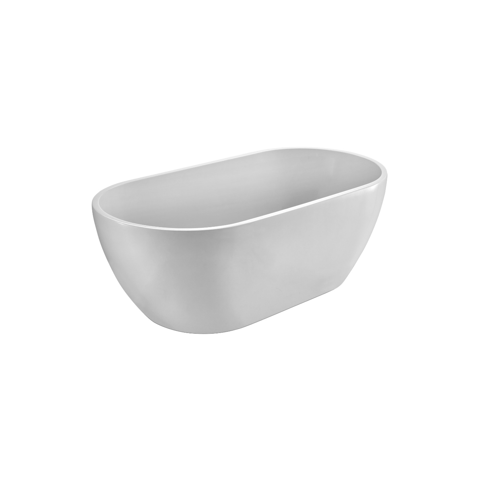 Positano 1600 Freestanding Bath Matte White w/ O'flow gallery detail image