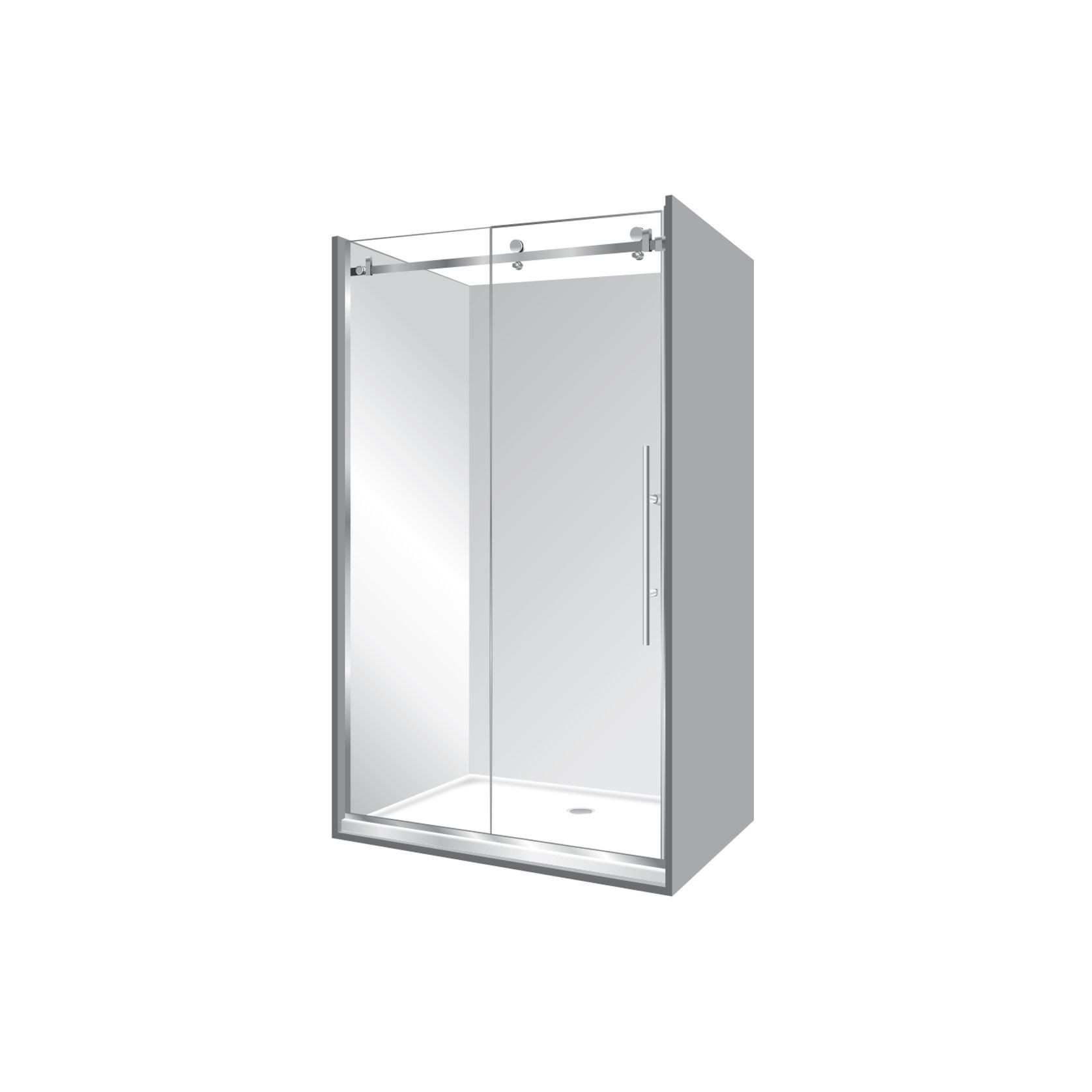 Premier Frameless Alcove Sliding Door Shower 800x1200x800 gallery detail image