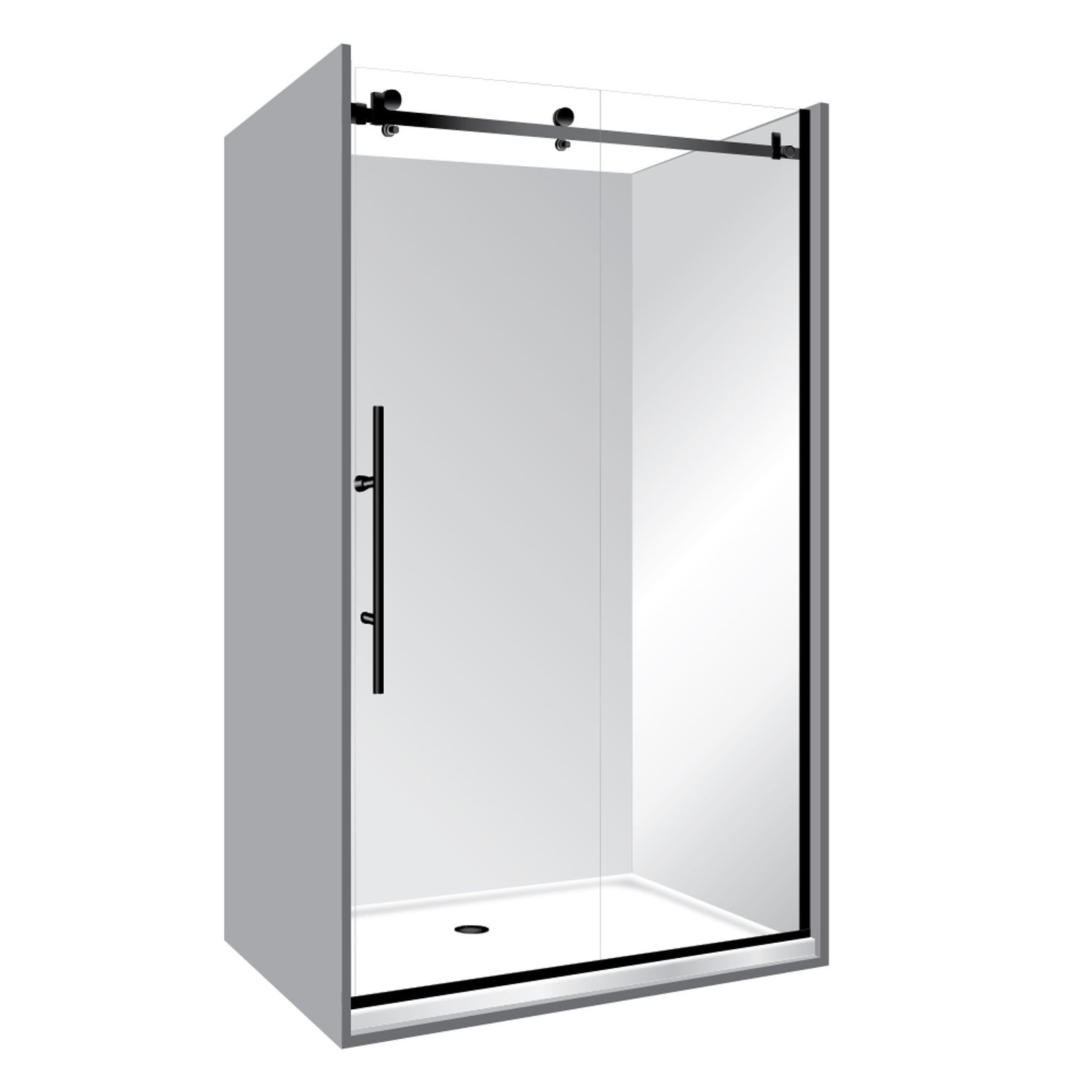 Premier Frameless Alcove Sliding Door Shower 800x1200x800 gallery detail image
