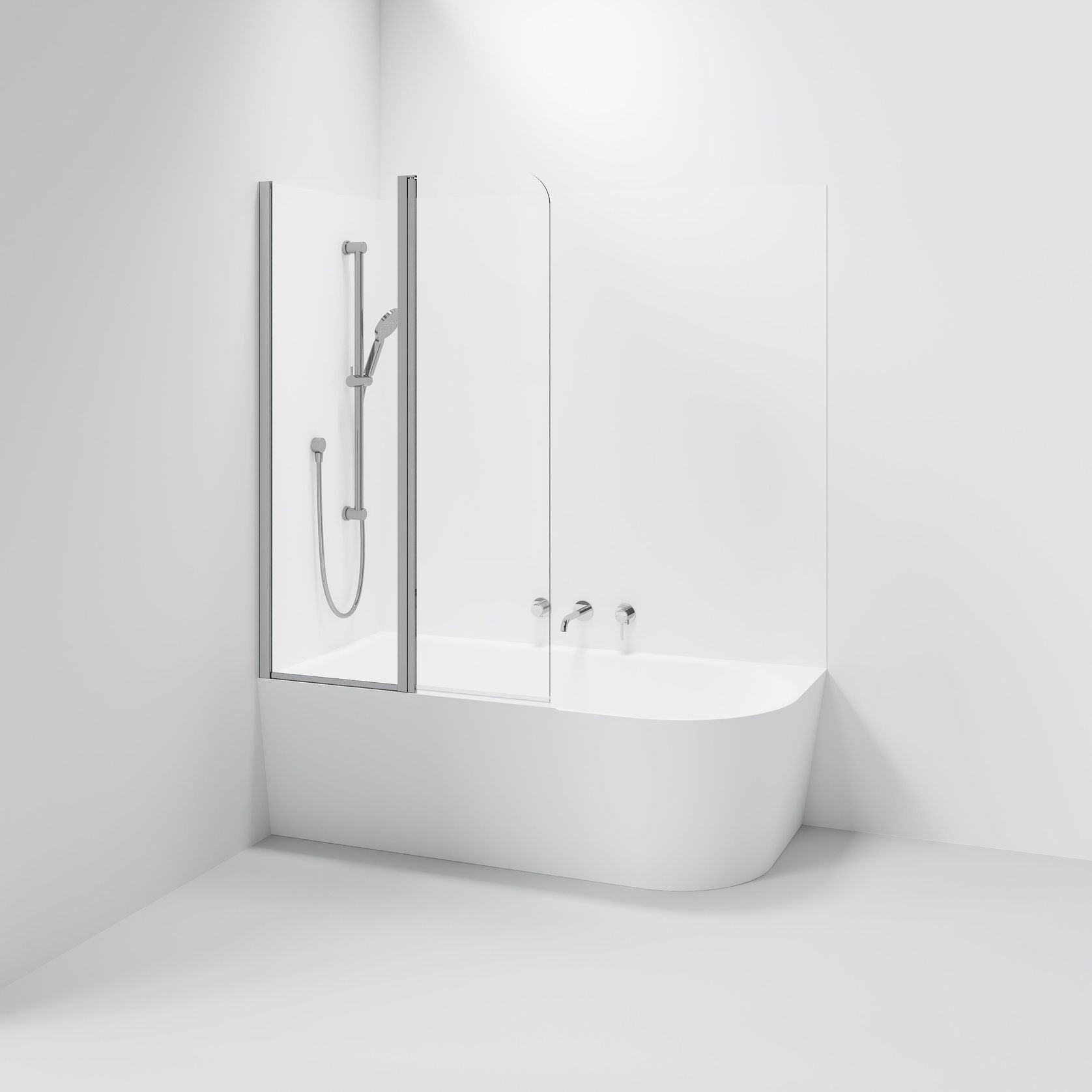 Premiere Double Panel Bath Screen | 550+450mm gallery detail image