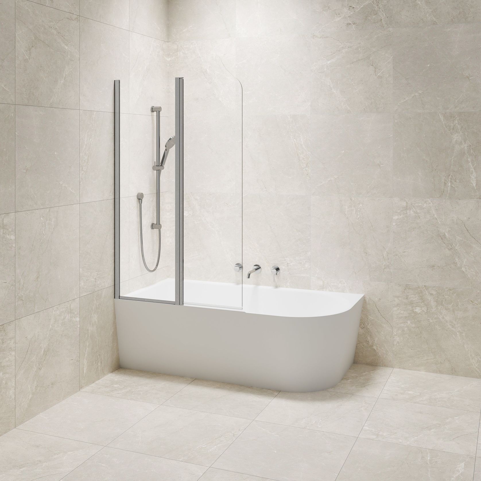 Premiere Double Panel Bath Screen | 550+450mm gallery detail image
