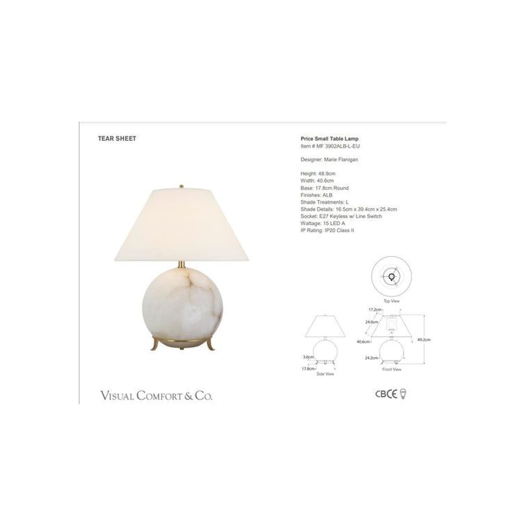 Visual Comfort Marie Flanigan Price Small Table Lamp gallery detail image