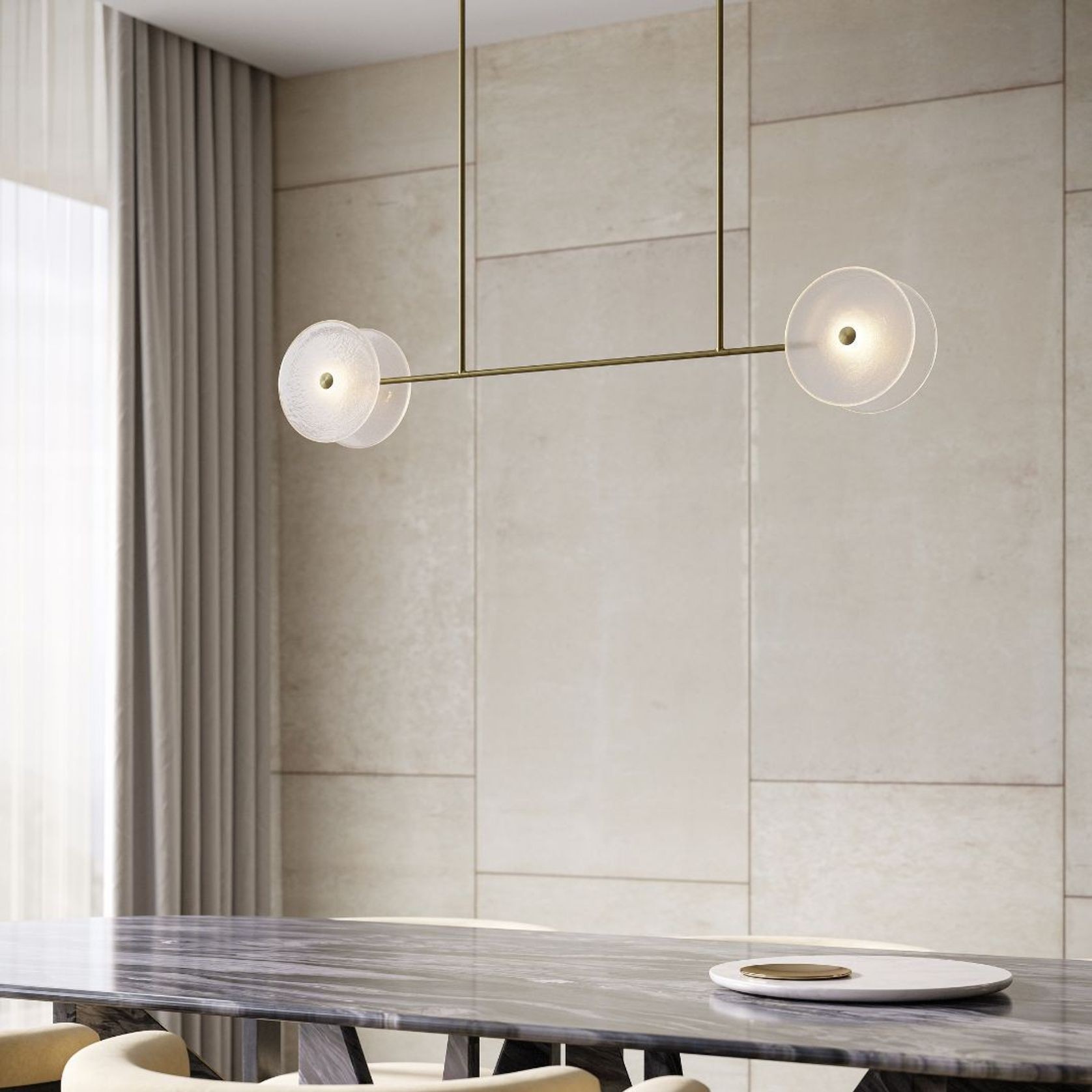 Coral Linear Rod Pendant ( Four Coral Pieces ) gallery detail image
