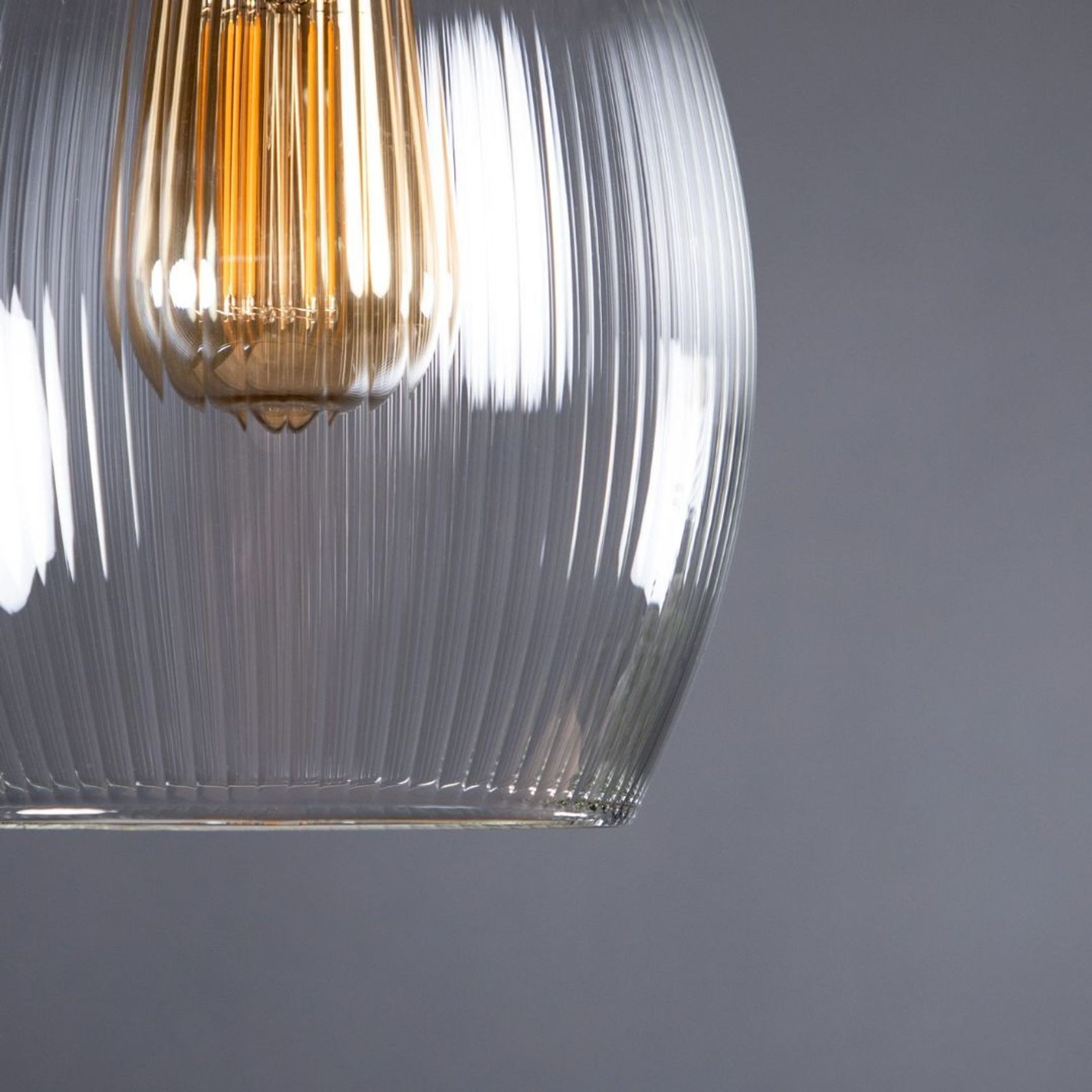 Jules Fine Ribbed Clear Glass Wall Light gallery detail image