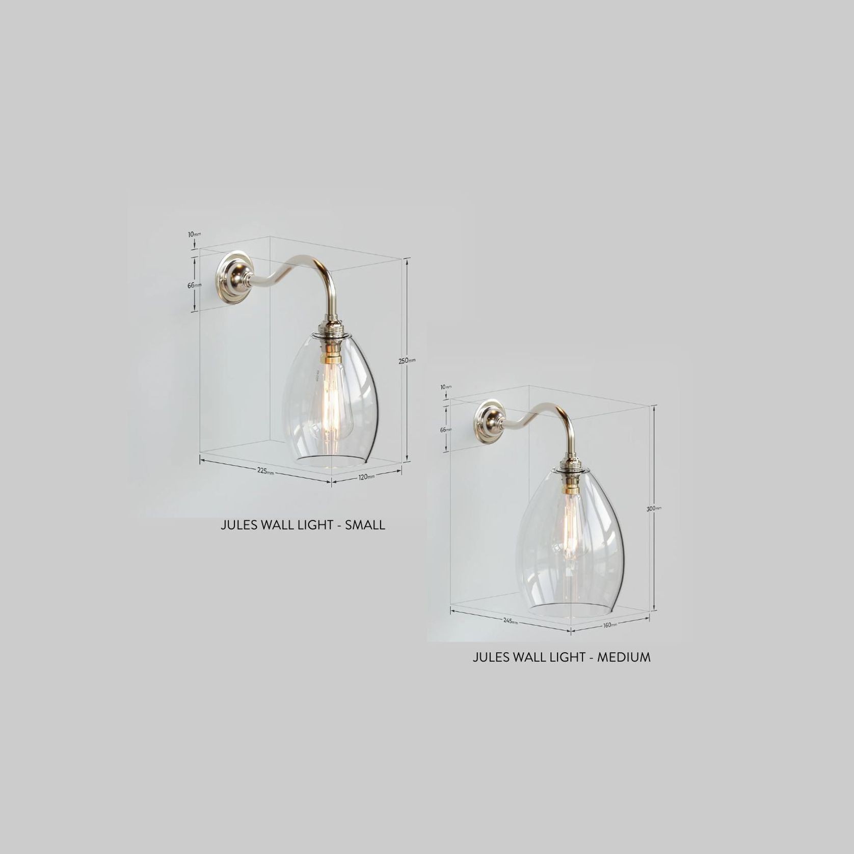 Jules Fine Ribbed Clear Glass Wall Light gallery detail image