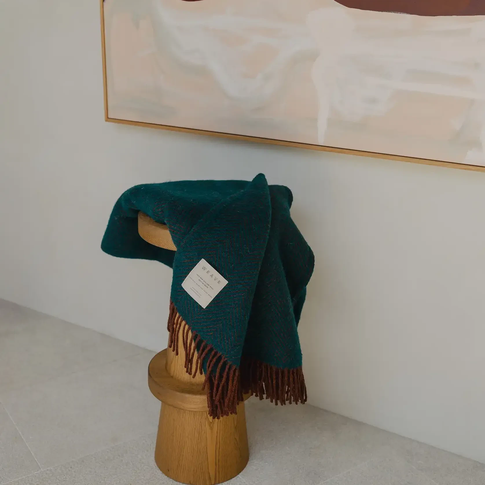 Weave Home Lerwick Throw Blanket - Hunter | NZ Wool gallery detail image