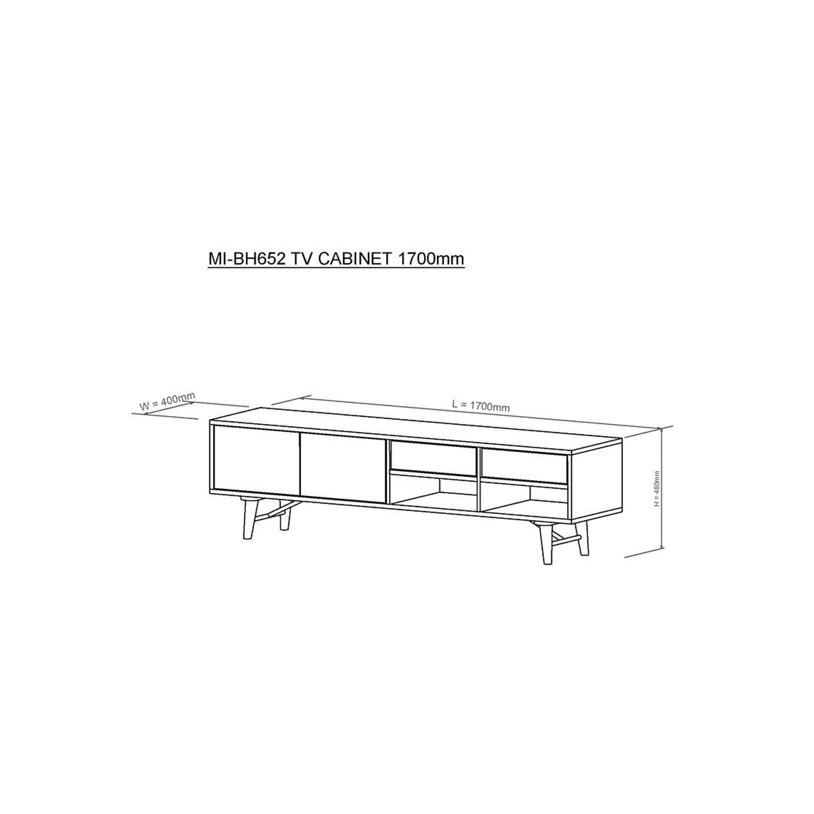 RANIA Entertainment TV Unit 170cm - Black Ash gallery detail image