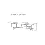 RANIA Entertainment TV Unit 170cm - Black Ash gallery detail image