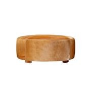 Round Cowhide Ottoman 1m - Tan gallery detail image