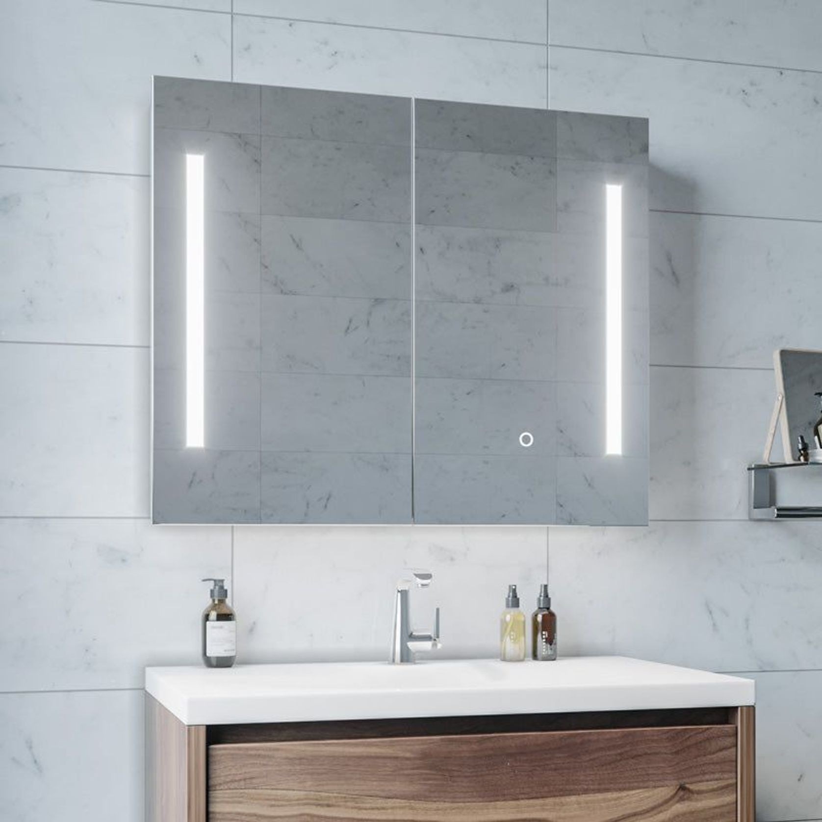 Remer Amber Shaving Cabinet with Frontlit LED Light gallery detail image