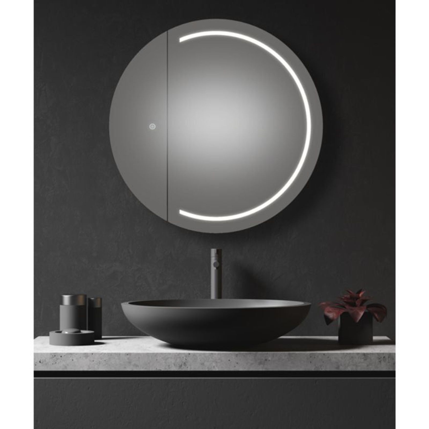 Remer Pearl 900mm Round Shaving Cabinet gallery detail image