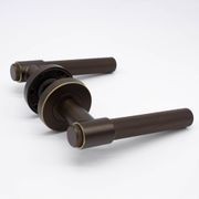 Aged Brass Knurled Passage Door Handle - Rosedale gallery detail image