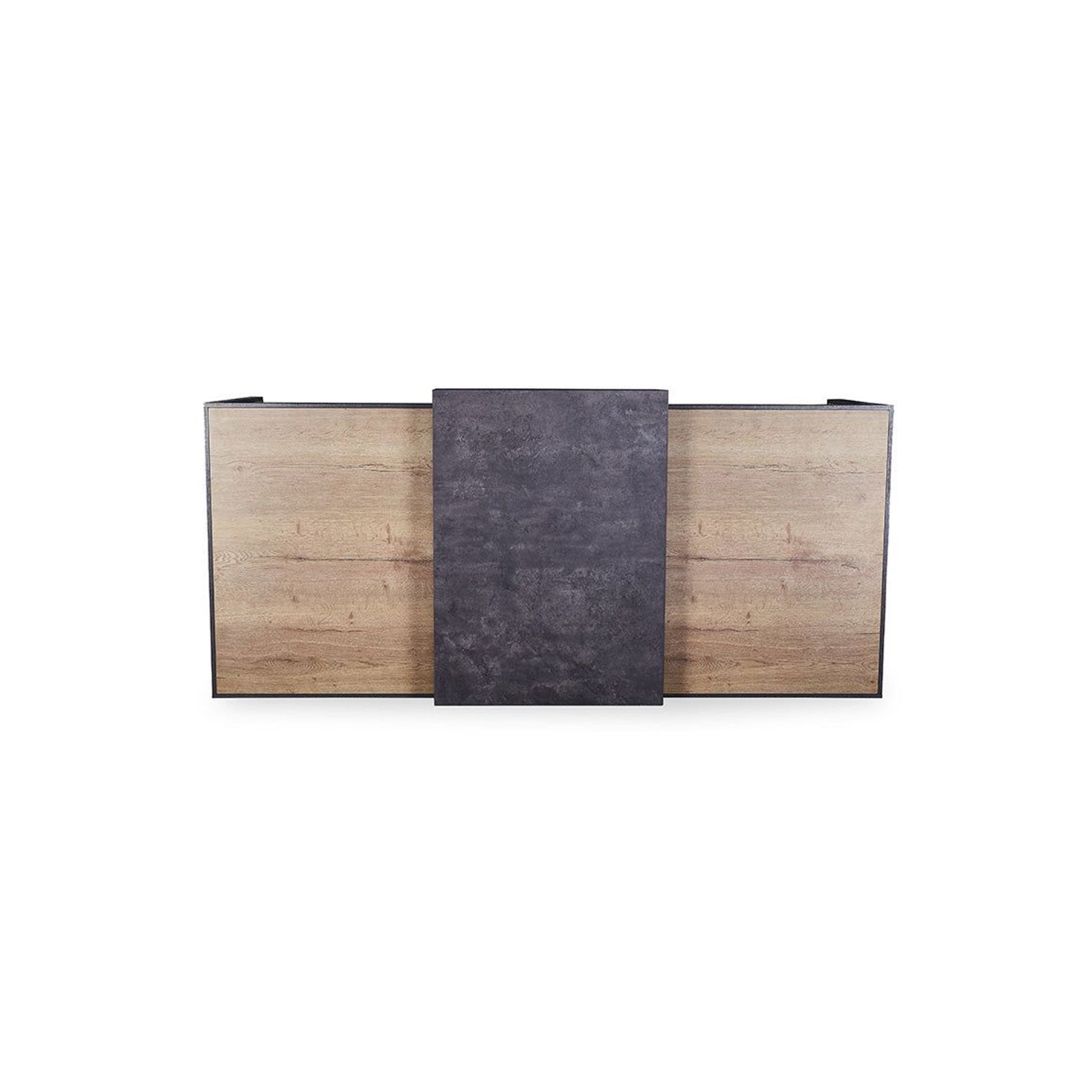 DEWITT Reception Desk 2.4M - Tobacco & Dark Concrete gallery detail image