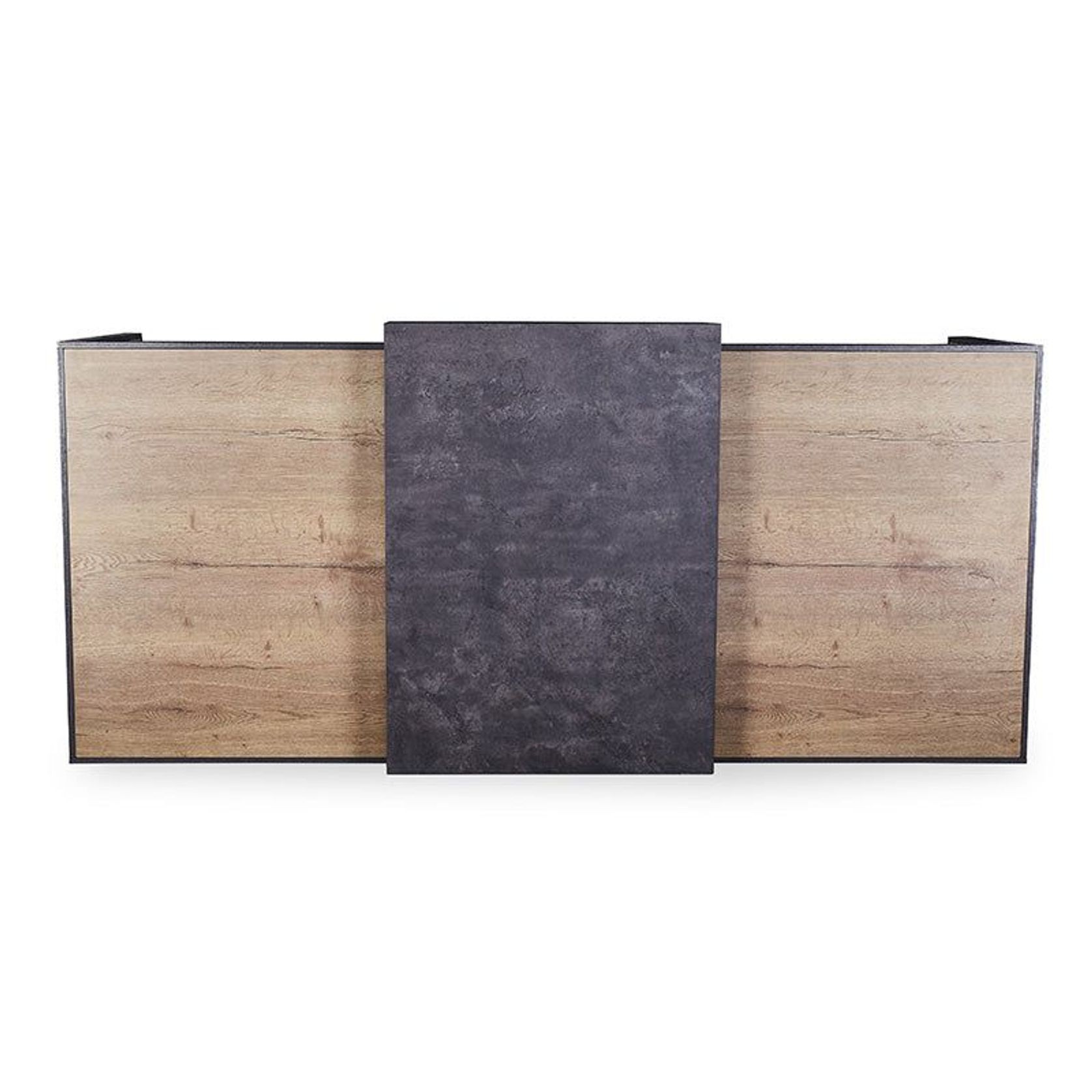 DEWITT Reception Desk 2.4M - Tobacco & Dark Concrete gallery detail image