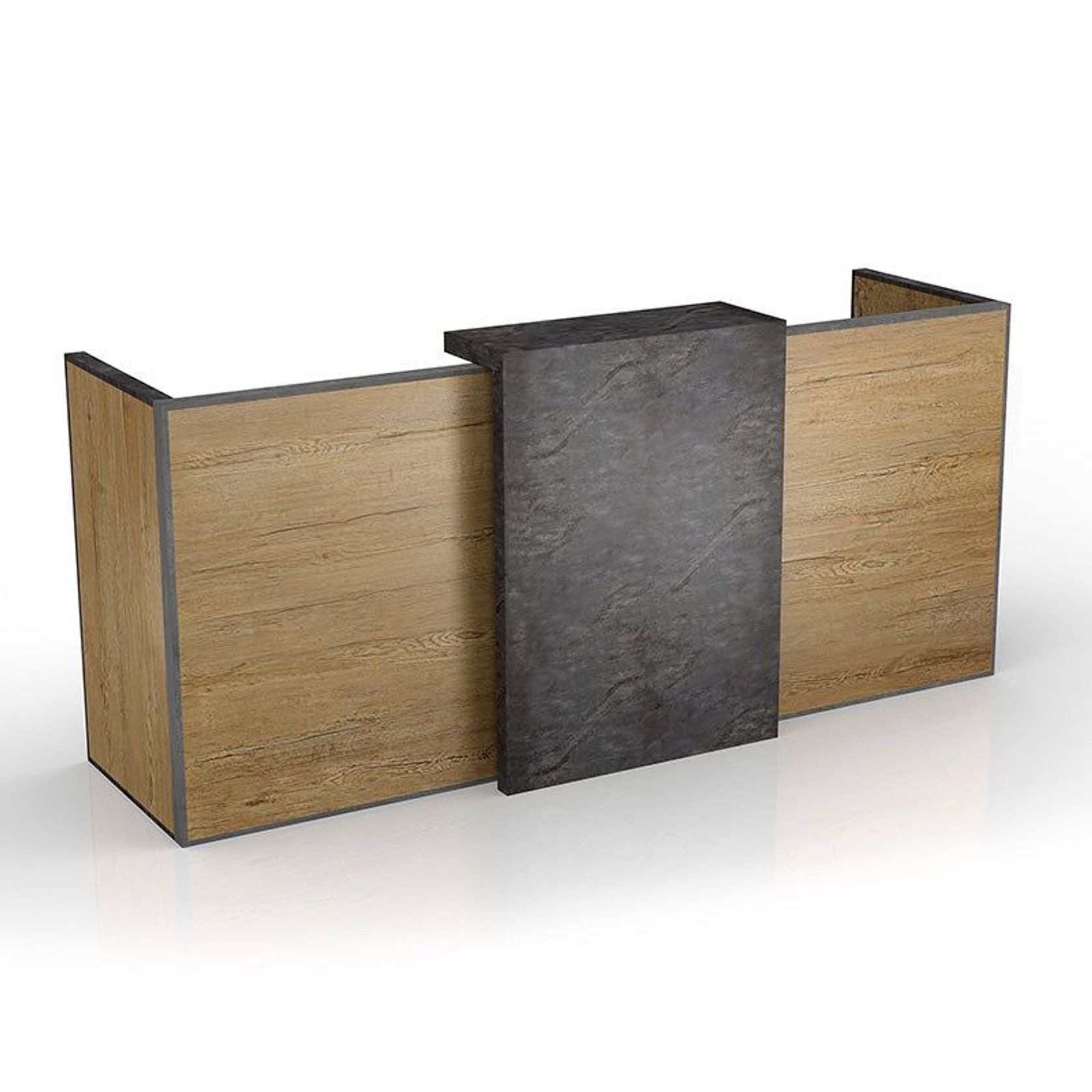DEWITT Reception Desk 2.4M - Tobacco & Dark Concrete gallery detail image