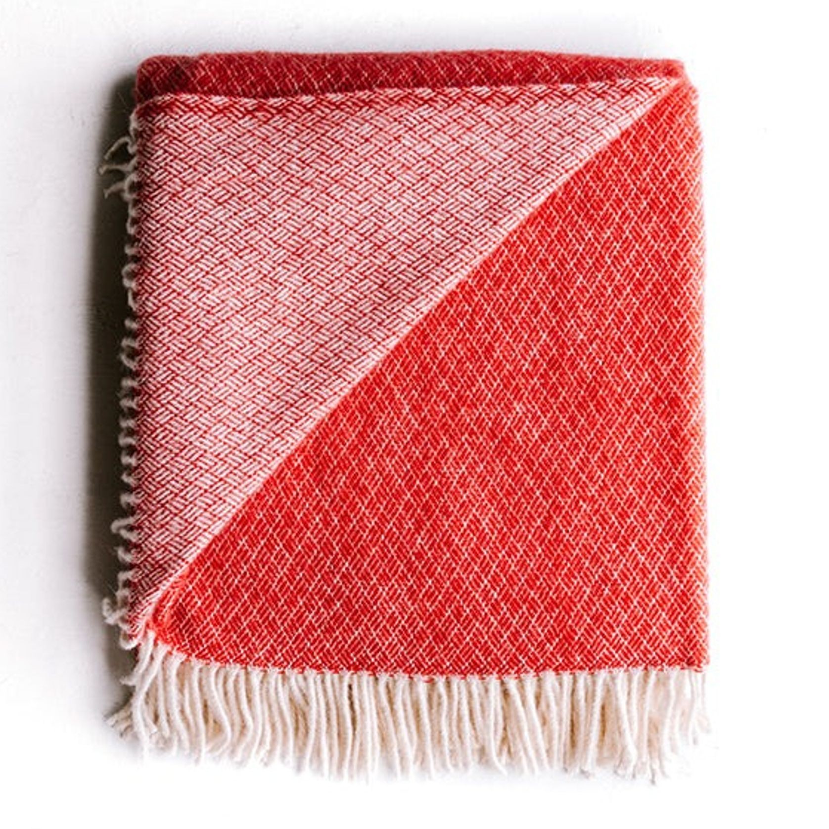 Ruanui Station Lambswool Throw Rakaia Red Diamond Weave ArchiPro NZ