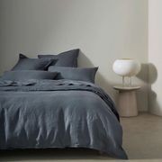 Ravello Linen Fitted Sheet - Denim | Weave Home gallery detail image