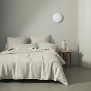 Ravello Linen Fitted Sheet - Bone | Weave Home Bed Linen gallery detail image