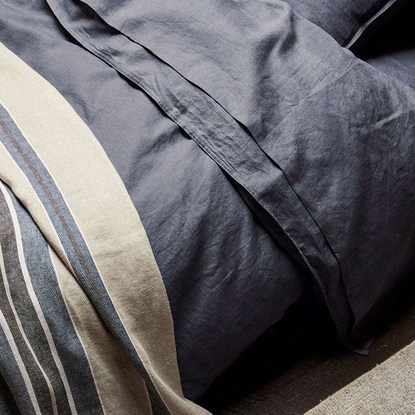 Ravello Linen Quilt Cover - Denim | Weave Home Bed Linen gallery detail image