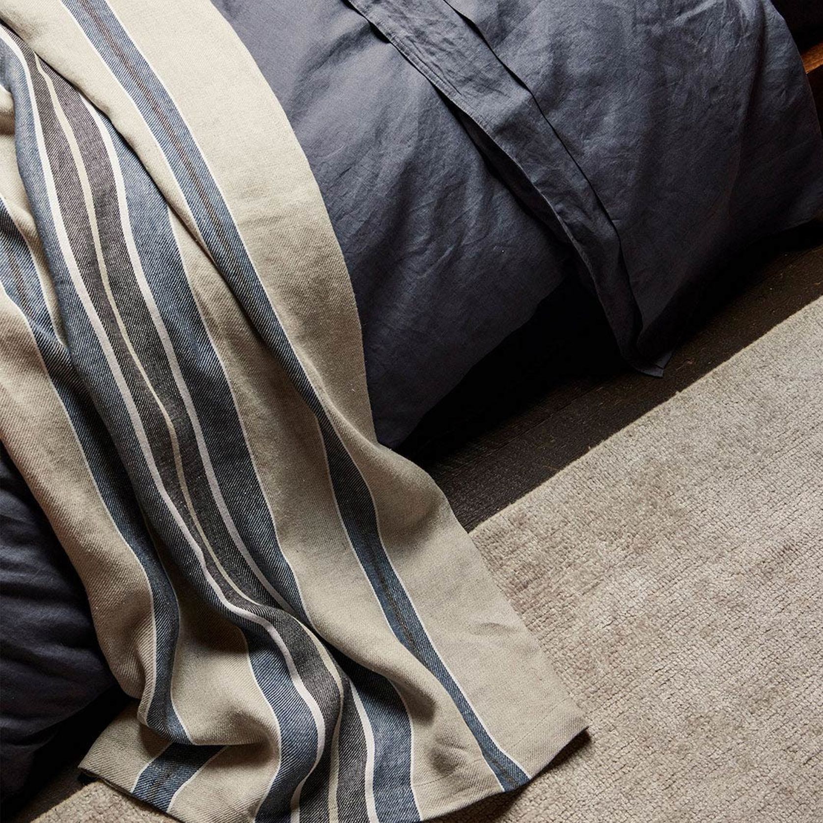 Weave Home European Linen Franco Throw - Denim gallery detail image