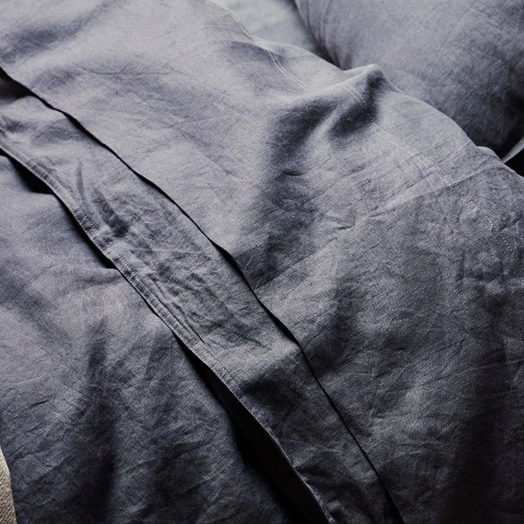 Ravello Linen Quilt Cover - Denim | Weave Home Bed Linen gallery detail image