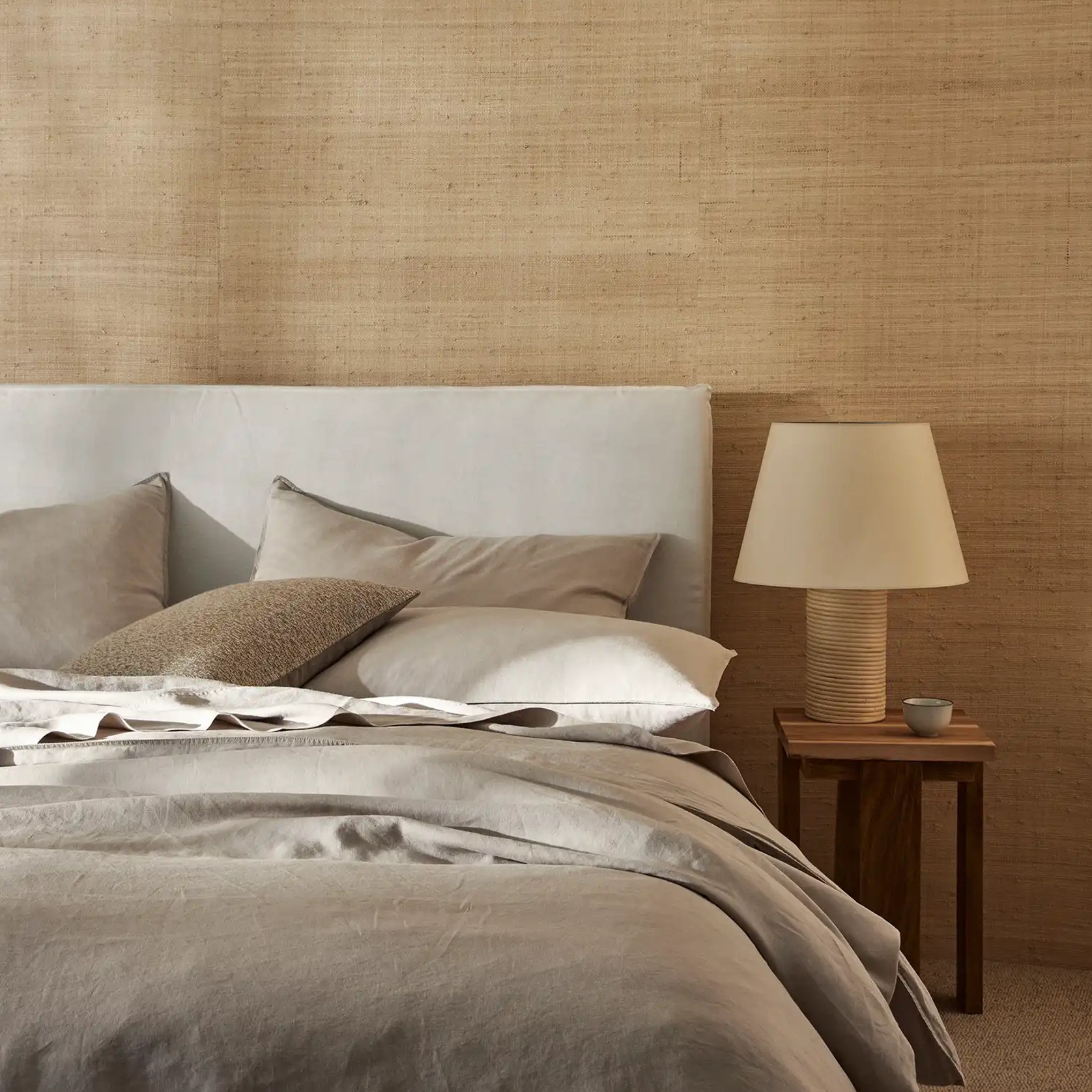 Ravello Linen Fitted Sheet - Bone | Weave Home Bed Linen gallery detail image