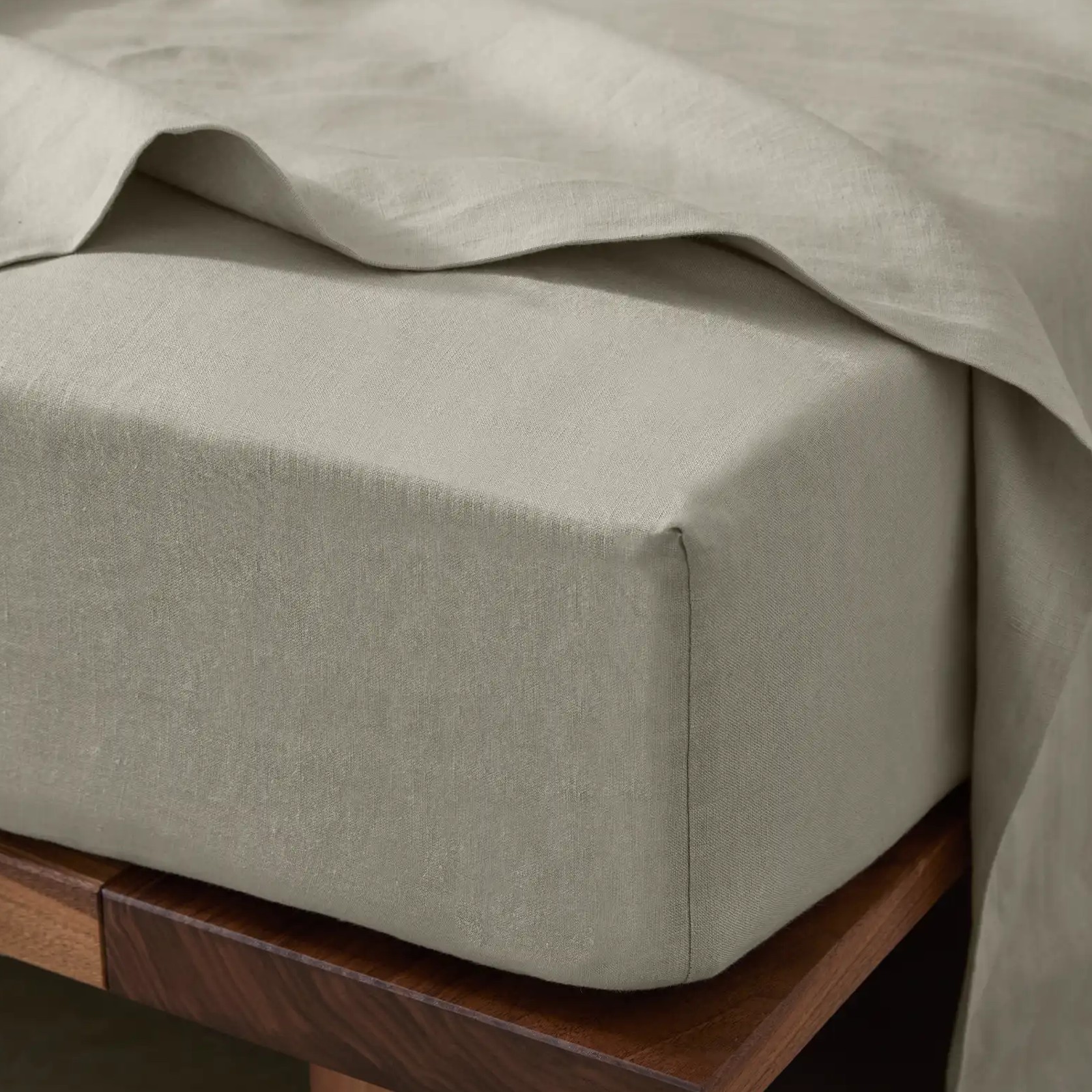 Ravello Linen Fitted Sheet - Bone | Weave Home Bed Linen gallery detail image