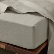 Ravello Linen Fitted Sheet - Bone | Weave Home Bed Linen gallery detail image