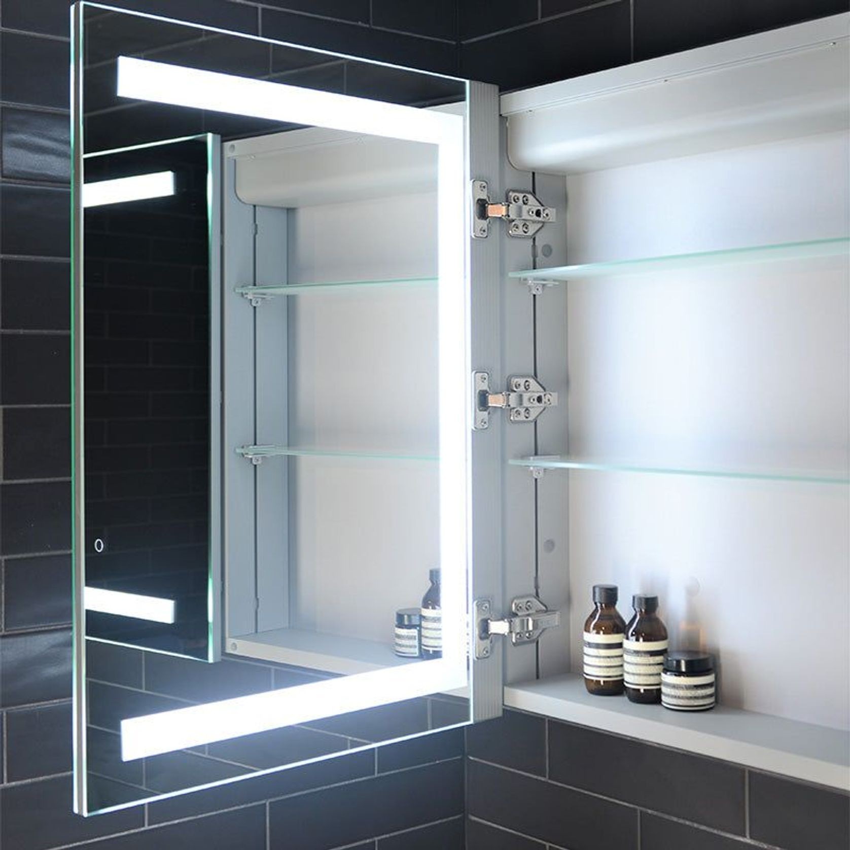 Remer Vera Shaving Cabinet with Frontlit LED Light gallery detail image