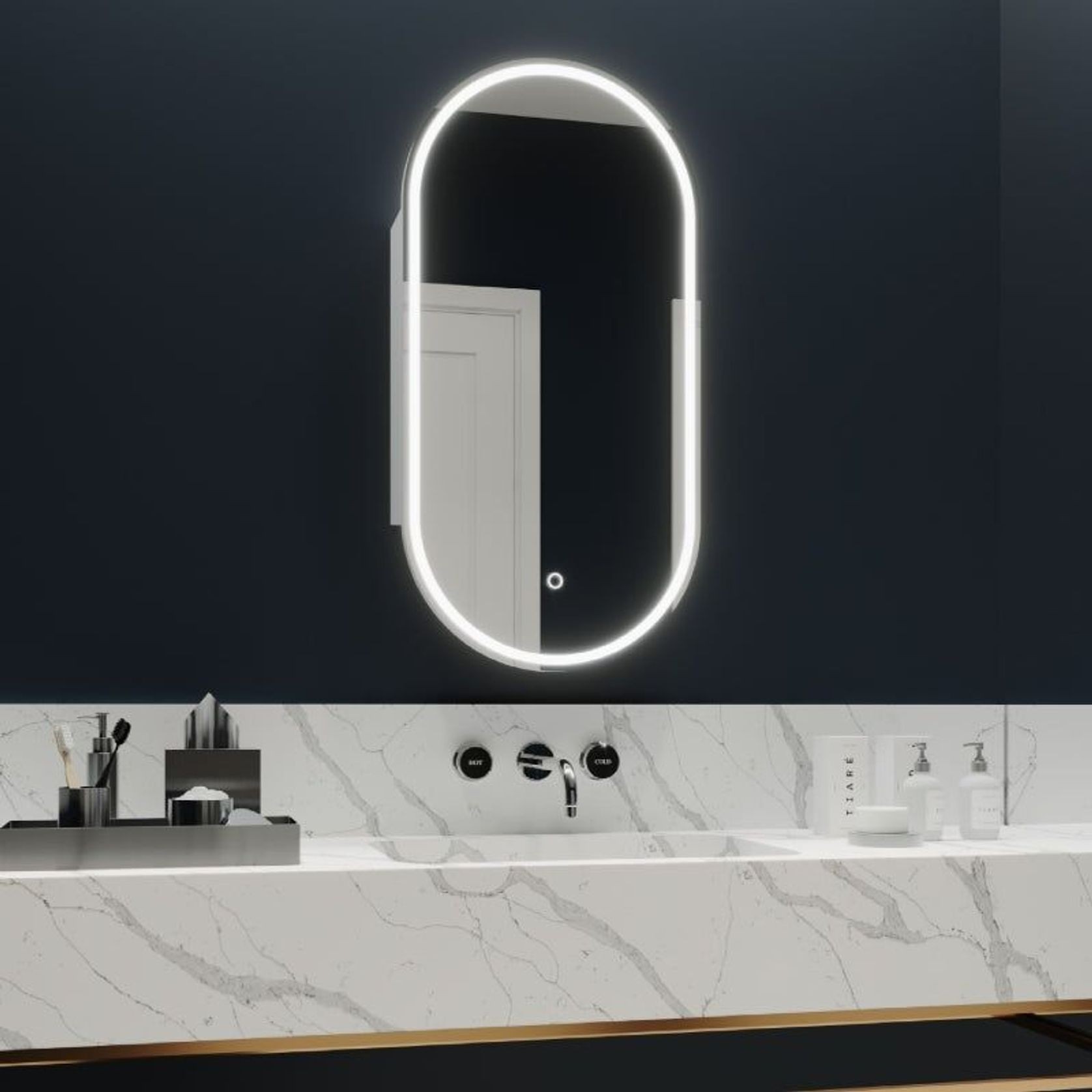 Remer Capsule 450mm Pill Shaving Cabinet & Demister gallery detail image