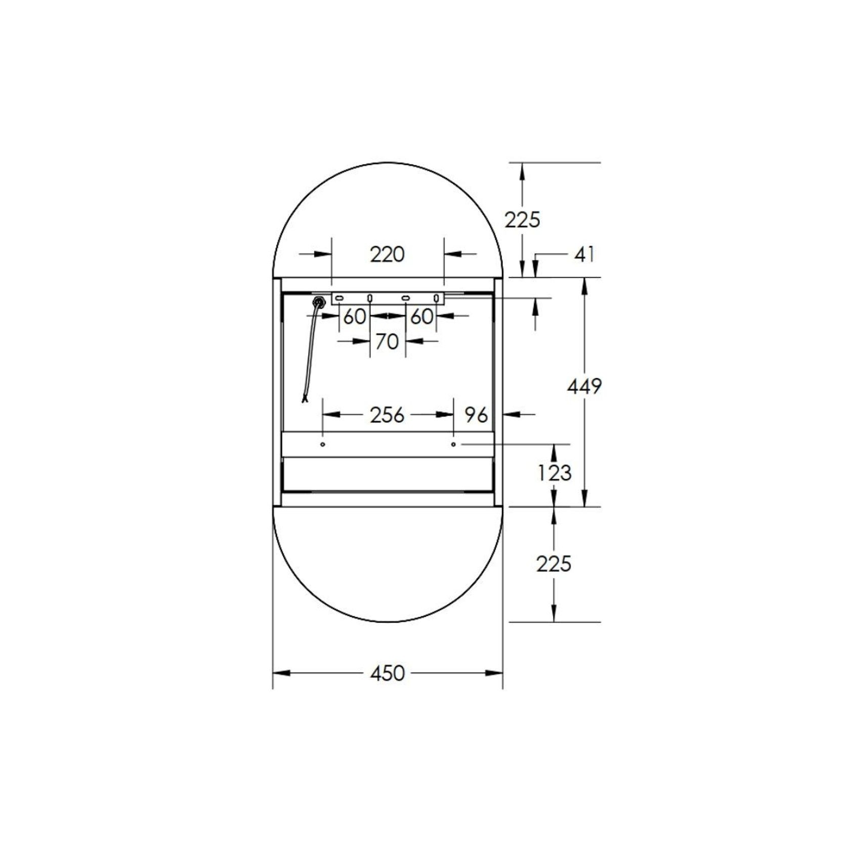 Remer Capsule 450mm Pill Shaving Cabinet & Demister gallery detail image