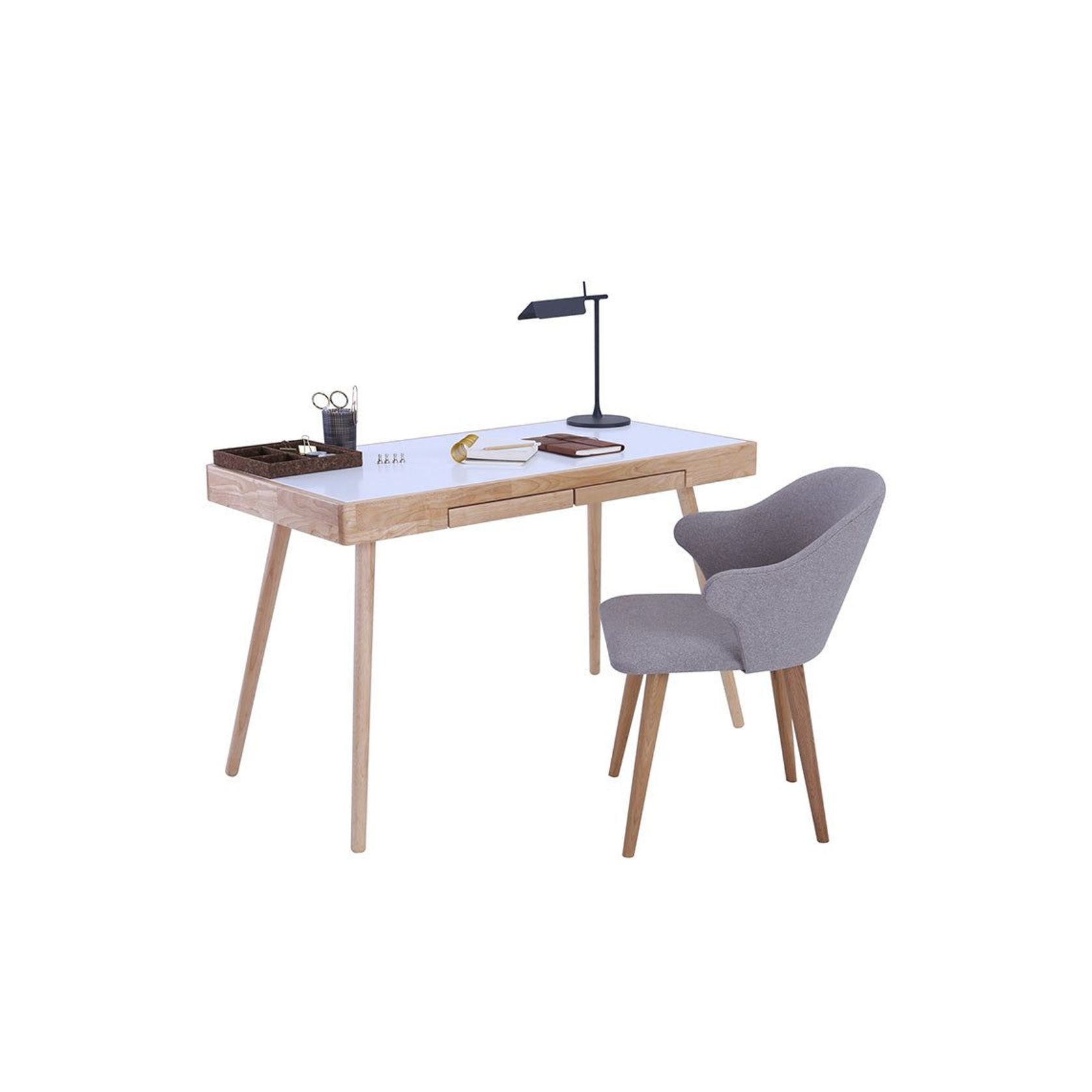 RETH Study Desk 120cm - Natural & White gallery detail image