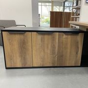 PHOENIX Executive Desk with Left Return 2.2M - Warm Oak & Black gallery detail image