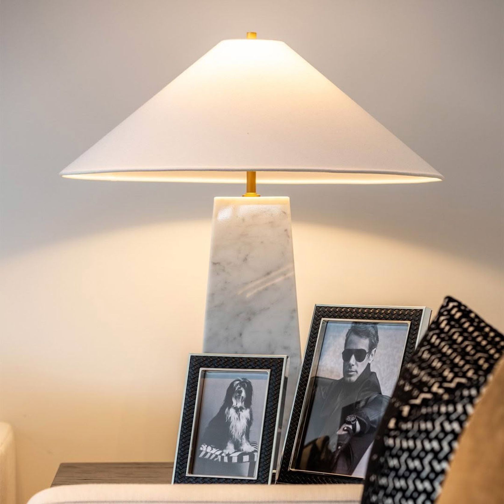 Riviera Table Lamp - Carrara Marble gallery detail image