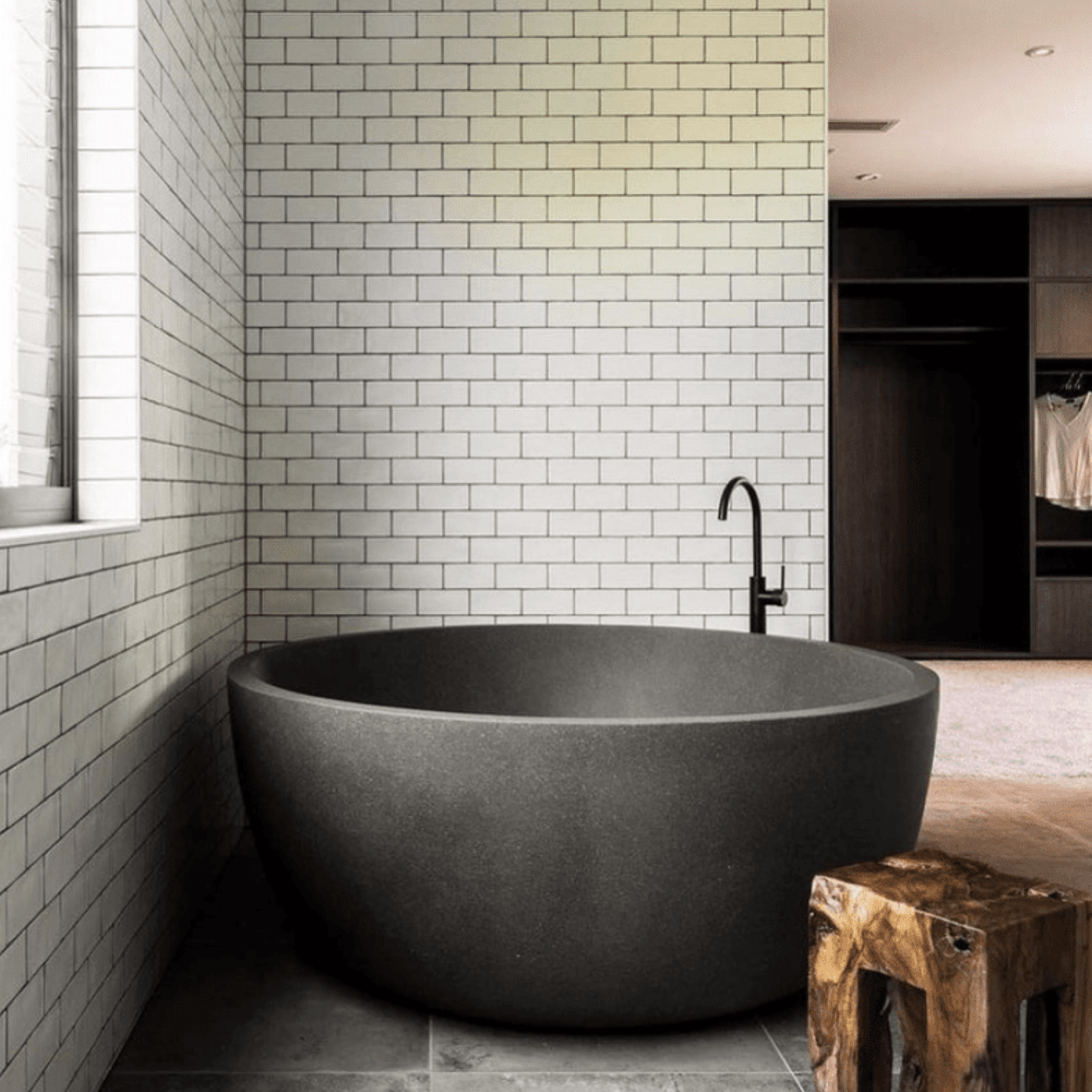 Pietra Bianca Romeo Freestanding Stone Bath gallery detail image