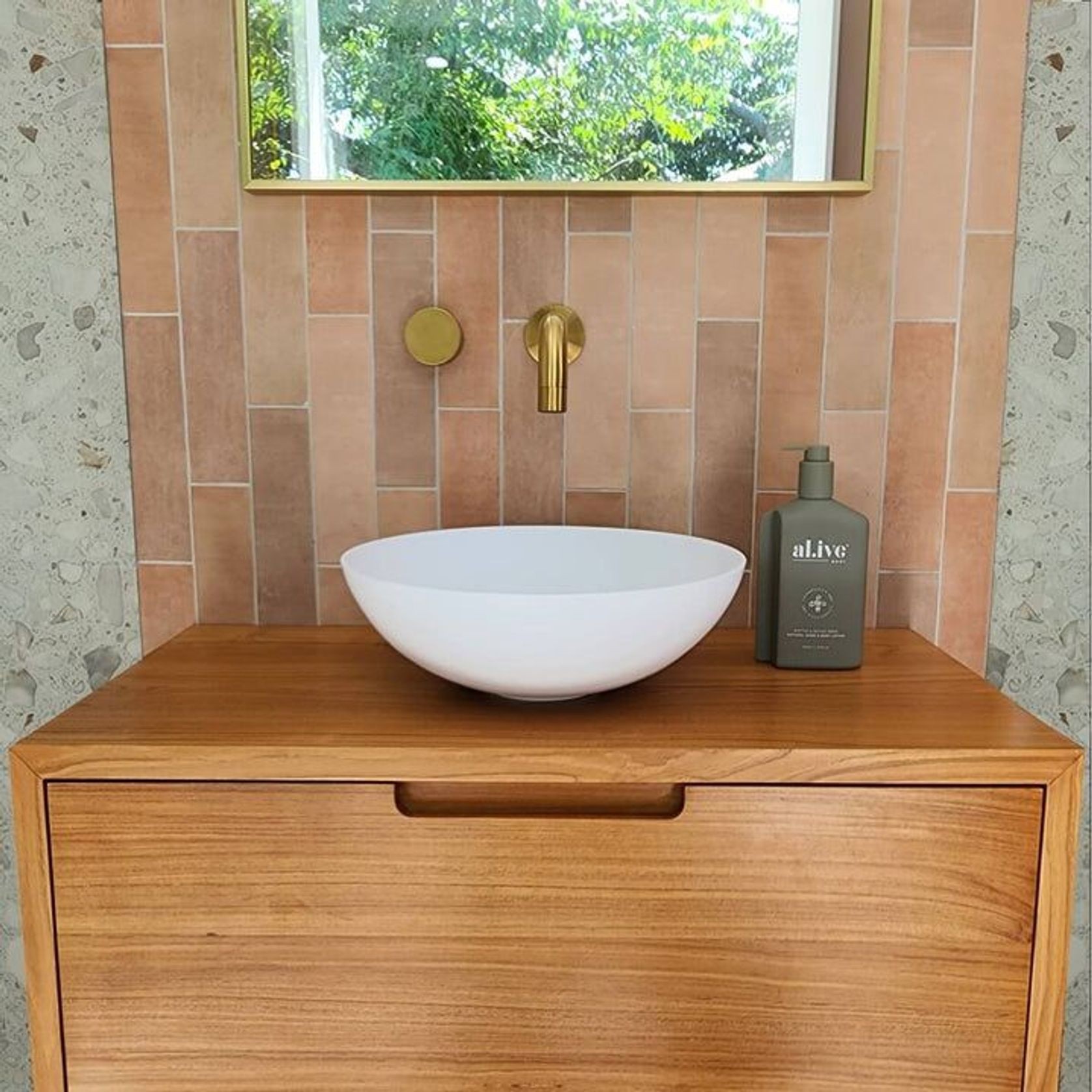 Fifth Avenue Rosa Solid Surface Basin 390mm gallery detail image