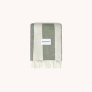 Maison Deux Rough Stripe - Agave | Large Reversible Wool Throw gallery detail image