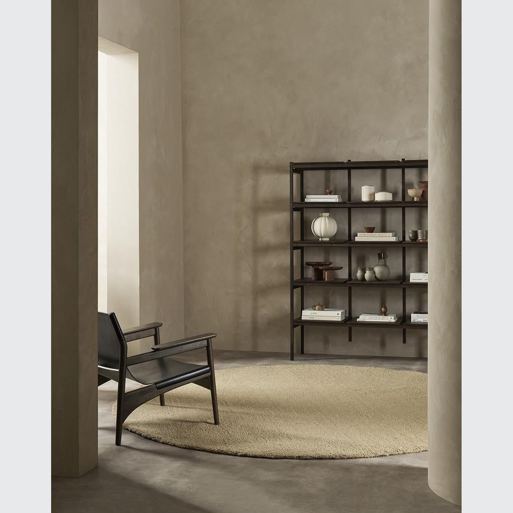 Baya Dorset NZ Wool Round Floor Rug - Biscuit gallery detail image