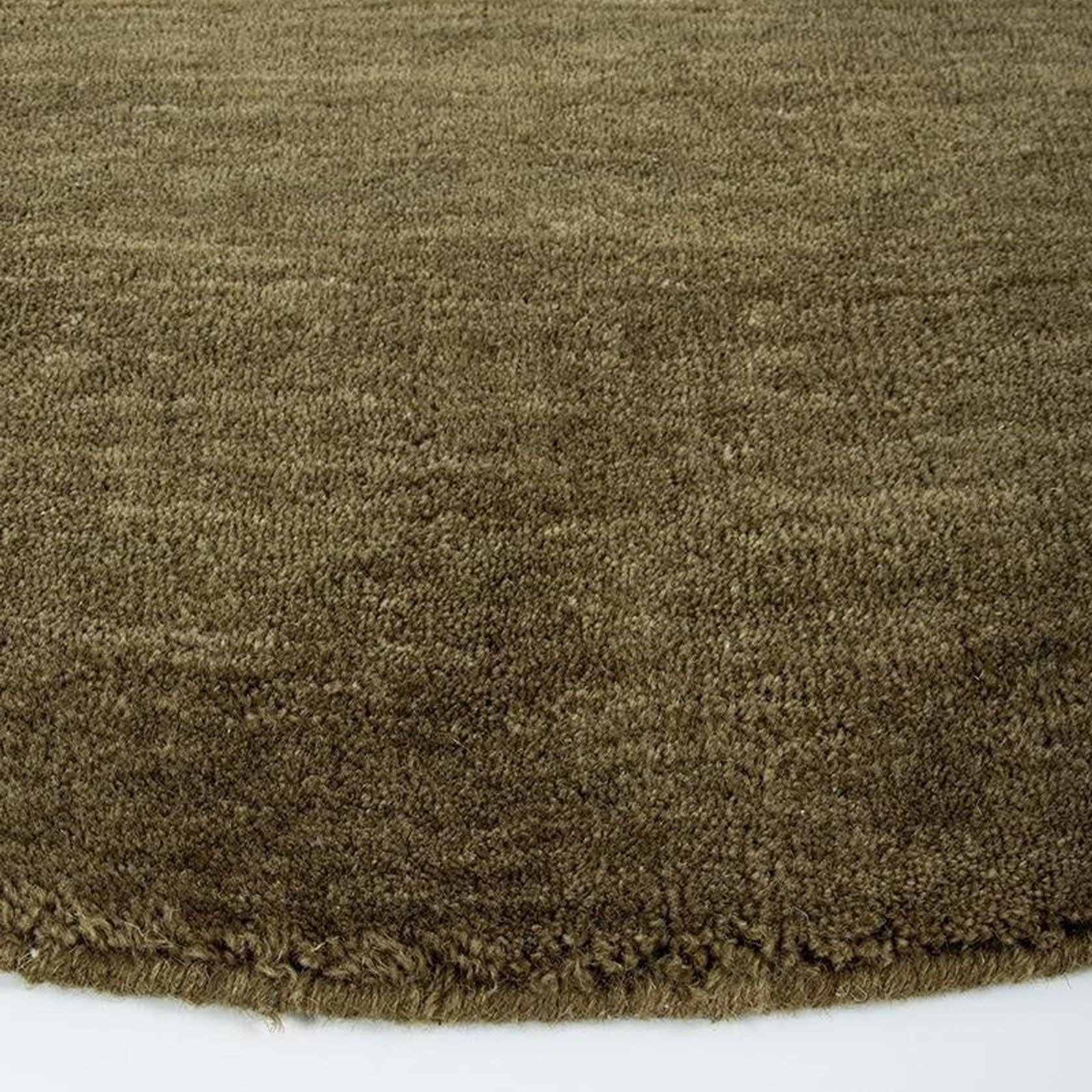 Baya Sandringham 100% NZ Wool Round Rug - Moss gallery detail image